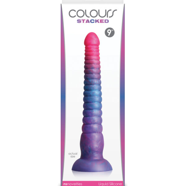 Colours Stacked 9" Dildo - Pink-Blue